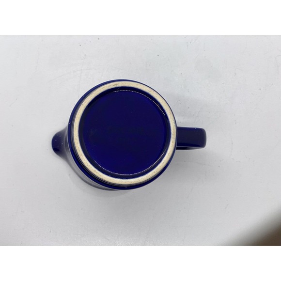 Vintage Japan Stoneware Speckled Cobalt Blue Creamer/ Pourer w/ Handle & Stamped - Picture 5 of 7